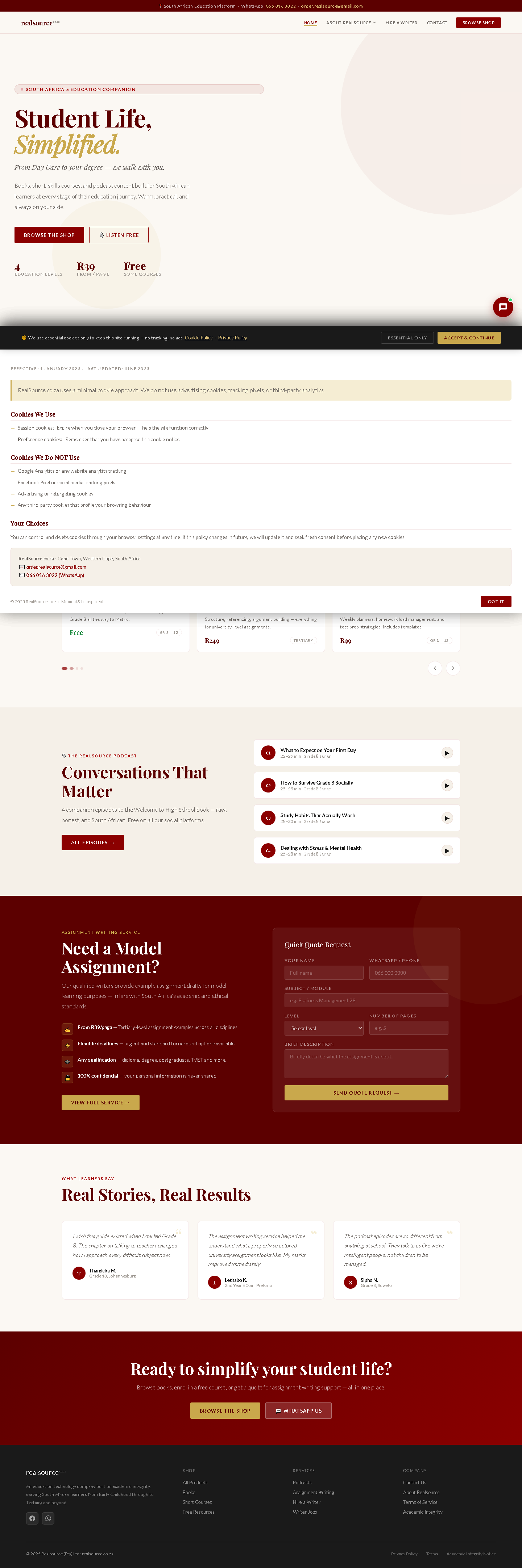 Realsource.co.za website screenshot